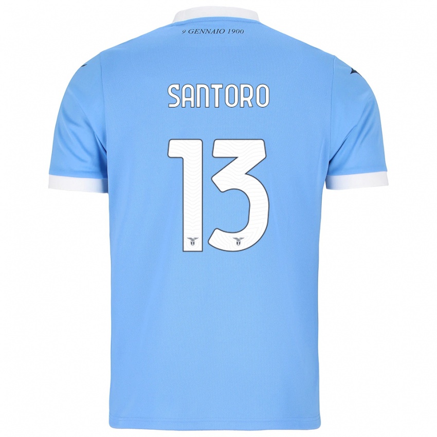 נשים Martina Santoro #13 תכלת לבן ג'רזי ביתית 2025/26 חולצה קצרה