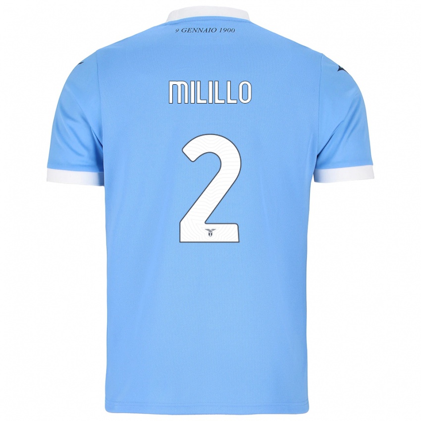 נשים Flavio Milillo #2 תכלת לבן ג'רזי ביתית 2025/26 חולצה קצרה