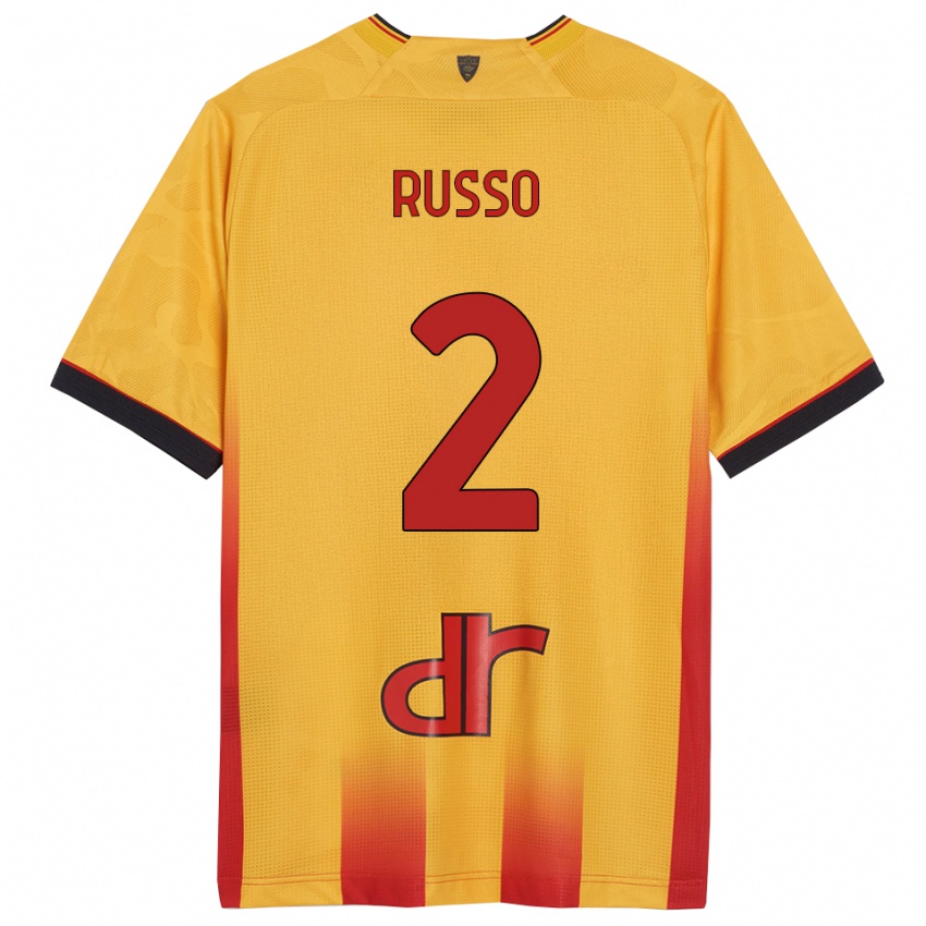 נשים Luca Russo #2 צהוב כתום ג'רזי ביתית 2025/26 חולצה קצרה