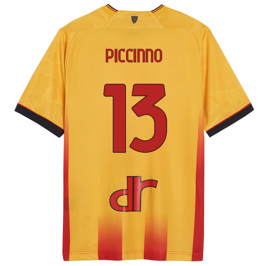 נשים Daniele Piccinno #13 צהוב כתום ג'רזי ביתית 2025/26 חולצה קצרה