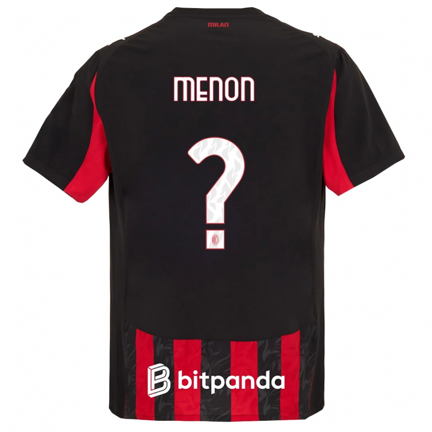 נשים Luca Menon #0 אדום שחור ג'רזי ביתית 2025/26 חולצה קצרה