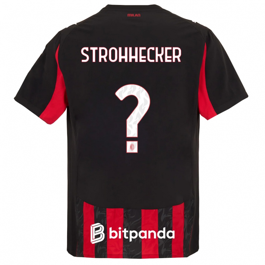 נשים ריקרדו סטרוהקר #0 אדום שחור ג'רזי ביתית 2025/26 חולצה קצרה