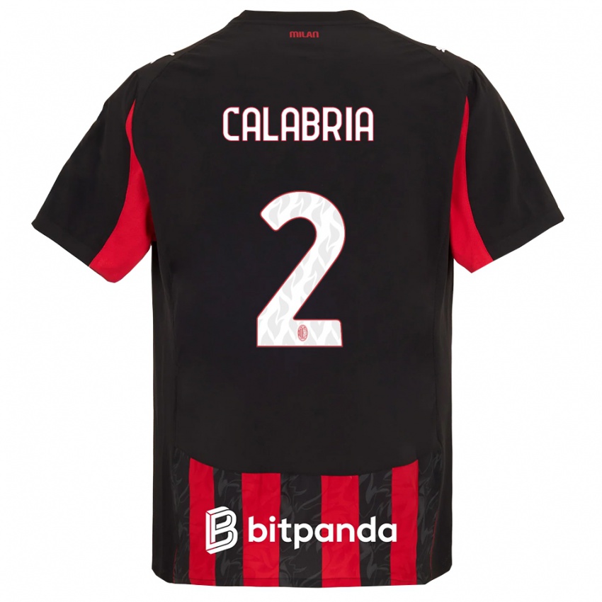 נשים דוידה קלאבריה #2 אדום שחור ג'רזי ביתית 2025/26 חולצה קצרה