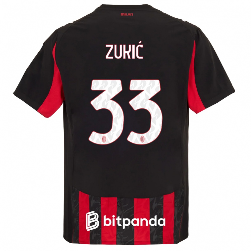 נשים דאמיר זוקיץ׳ #33 אדום שחור ג'רזי ביתית 2025/26 חולצה קצרה