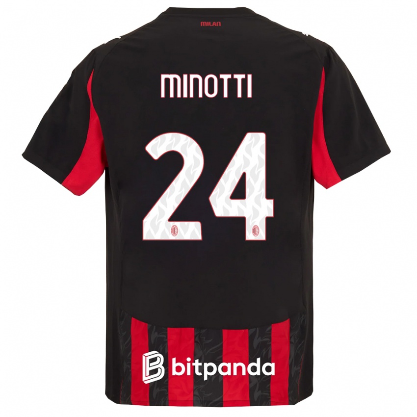 נשים גבריאל מינוטי #24 אדום שחור ג'רזי ביתית 2025/26 חולצה קצרה