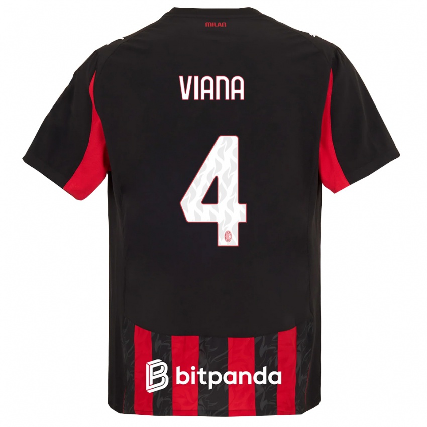 נשים דנזל סידורף #4 אדום שחור ג'רזי ביתית 2025/26 חולצה קצרה