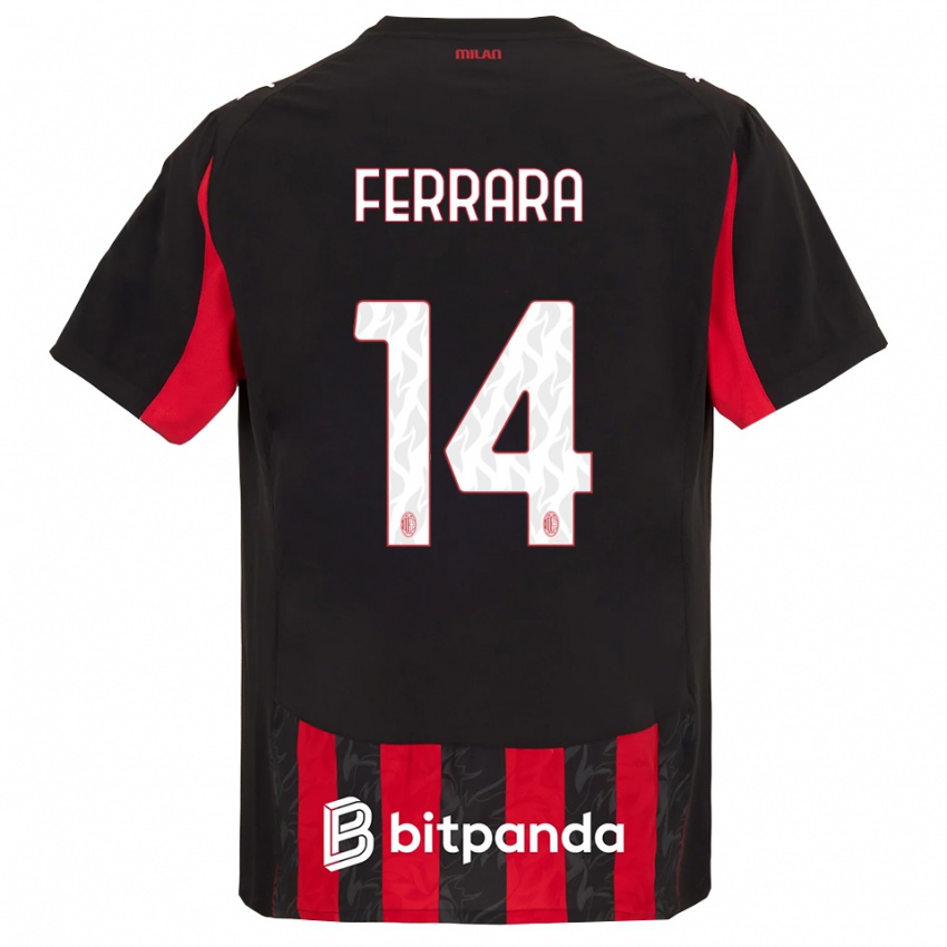 נשים Francesco Ferrara #14 אדום שחור ג'רזי ביתית 2025/26 חולצה קצרה