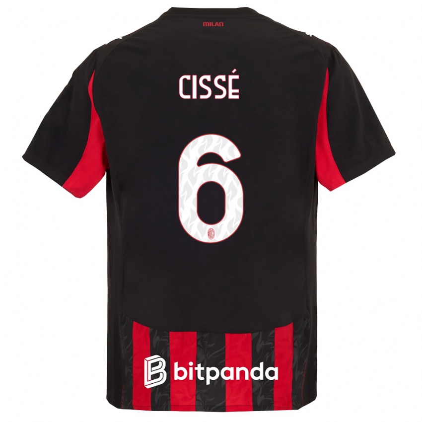נשים Maiga-Hamadoun Cissé #6 אדום שחור ג'רזי ביתית 2025/26 חולצה קצרה