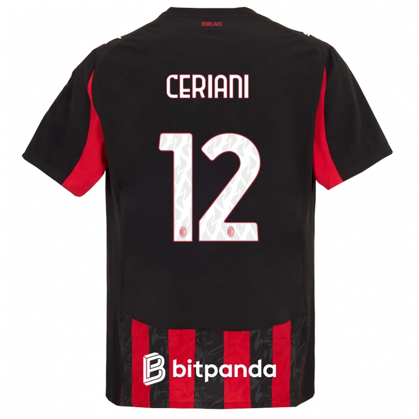 נשים גבריאלה צ'ריאני #12 אדום שחור ג'רזי ביתית 2025/26 חולצה קצרה נשים גבריאלה צ'ריאני #12 אדום שחור ג'רזי ביתית 2025/26 חולצה קצרה