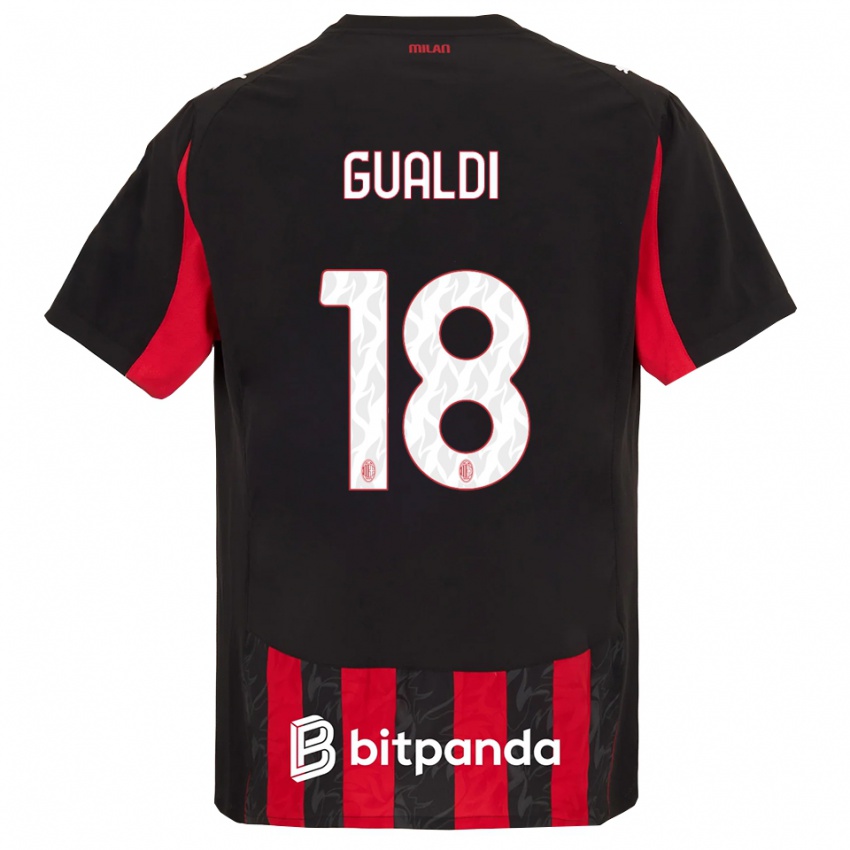נשים אנדריאה גואלדי #18 אדום שחור ג'רזי ביתית 2025/26 חולצה קצרה