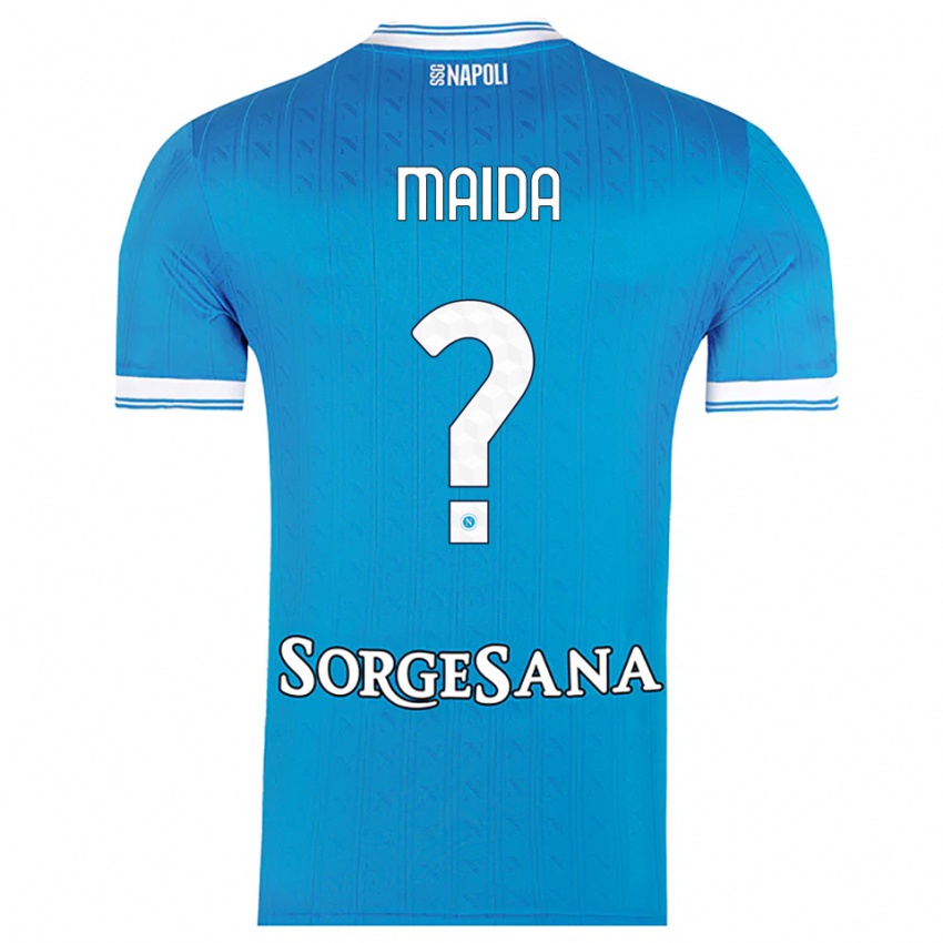 נשים Giuseppe Maida #0 תכלת לבן ג'רזי ביתית 2025/26 חולצה קצרה