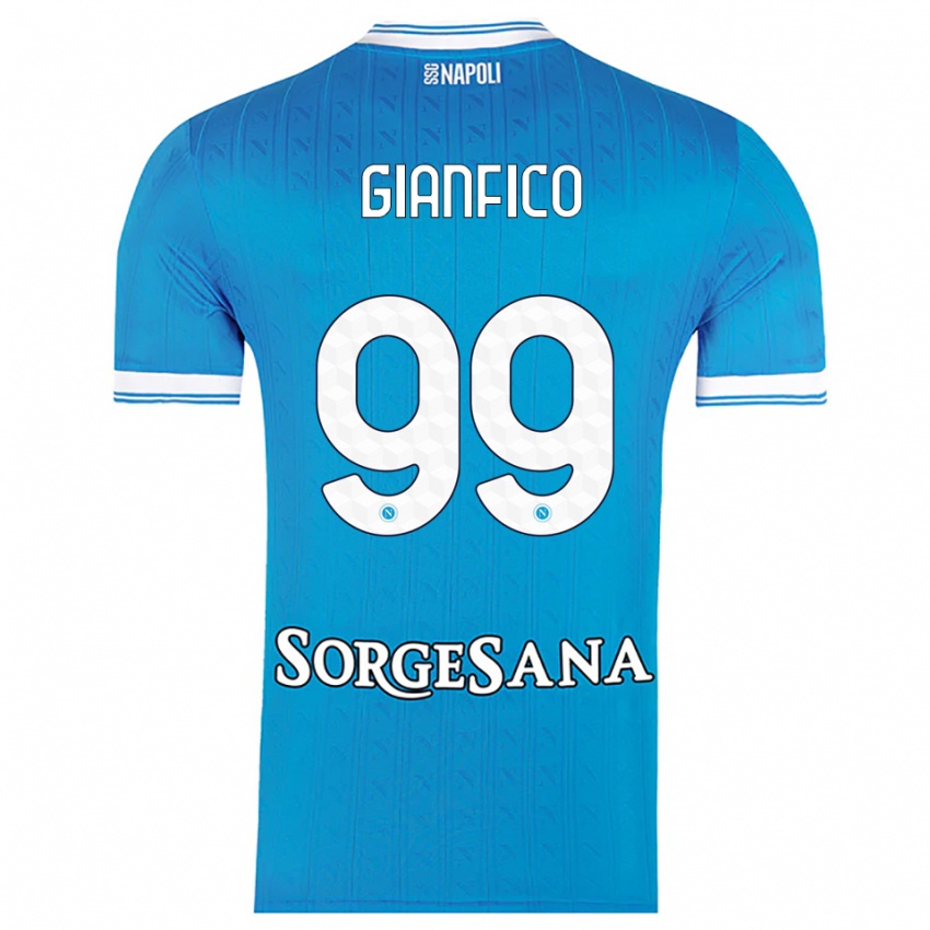 נשים Maria Morena Gianfico #99 תכלת לבן ג'רזי ביתית 2025/26 חולצה קצרה