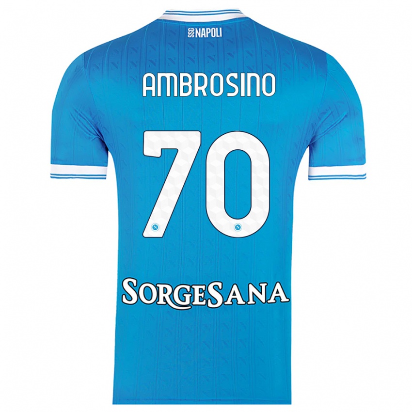 נשים ג'וזפה אמברוזינו、 #70 תכלת לבן ג'רזי ביתית 2025/26 חולצה קצרה