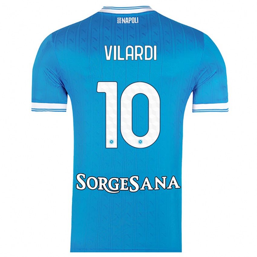 נשים Mario Vilardi #10 תכלת לבן ג'רזי ביתית 2025/26 חולצה קצרה