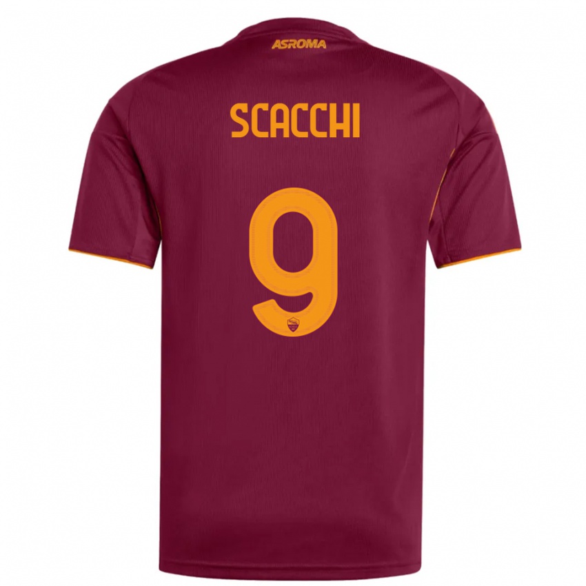 נשים Manuel Scacchi #9 בורגונדי כתום ג'רזי ביתית 2025/26 חולצה קצרה