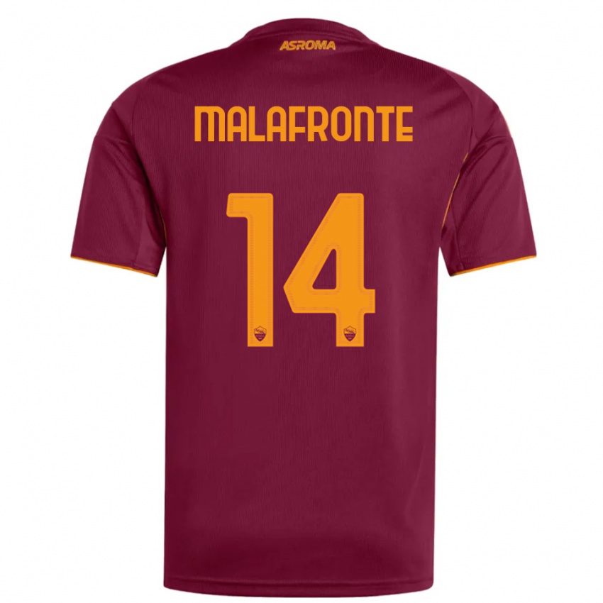 נשים Matteo Malafronte #14 בורגונדי כתום ג'רזי ביתית 2025/26 חולצה קצרה