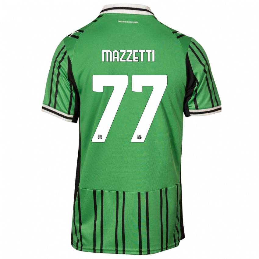 נשים Riccardo Mazzetti #77 ירוק שחור ג'רזי ביתית 2025/26 חולצה קצרה