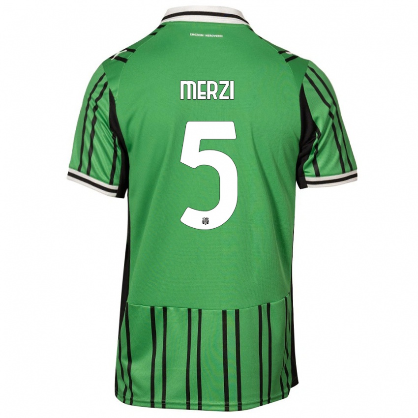 נשים Matteo Merzi #5 ירוק שחור ג'רזי ביתית 2025/26 חולצה קצרה
