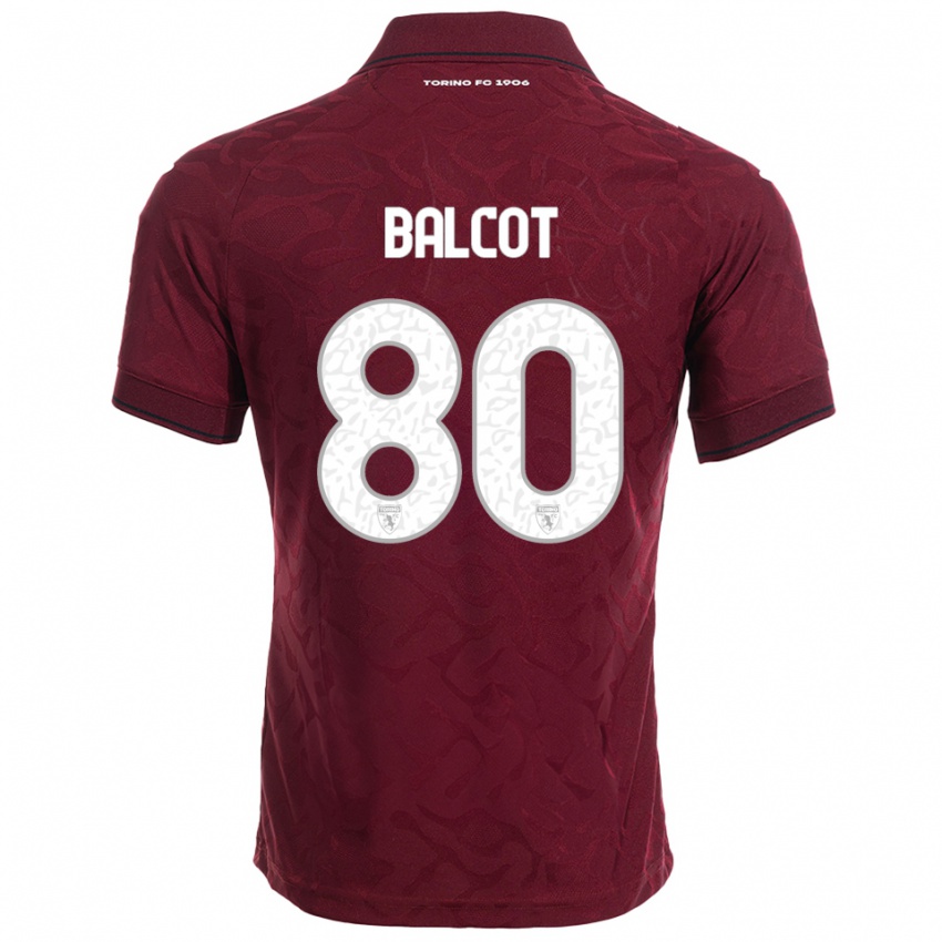 נשים קום ביאני באלקוט #80 בורגונדי לבן ג'רזי ביתית 2025/26 חולצה קצרה