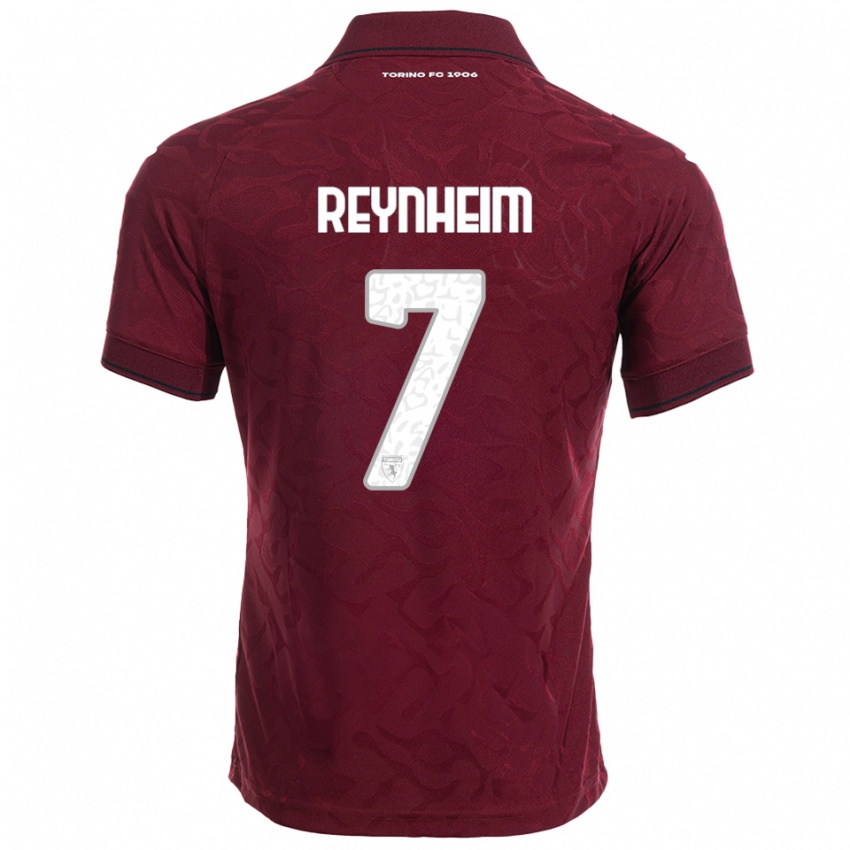 נשים Dávid Reynheim #7 בורגונדי לבן ג'רזי ביתית 2025/26 חולצה קצרה