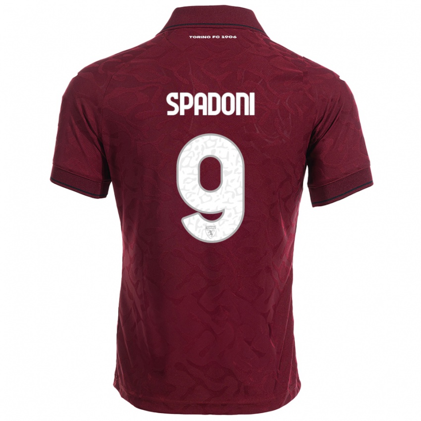 נשים ארתור ספאדוני #9 בורגונדי לבן ג'רזי ביתית 2025/26 חולצה קצרה