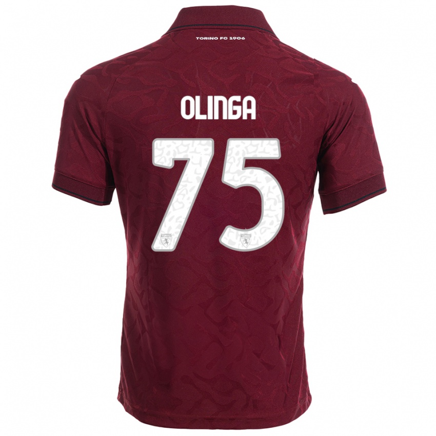 נשים קני אולינגה #75 בורגונדי לבן ג'רזי ביתית 2025/26 חולצה קצרה