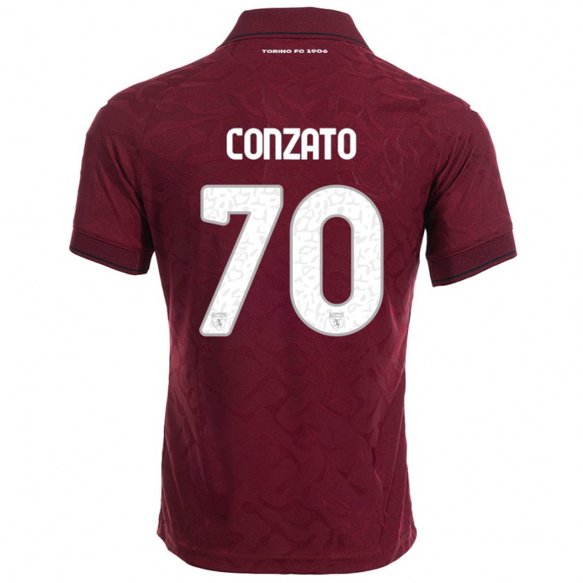 נשים Filippo Conzato #70 בורגונדי לבן ג'רזי ביתית 2025/26 חולצה קצרה