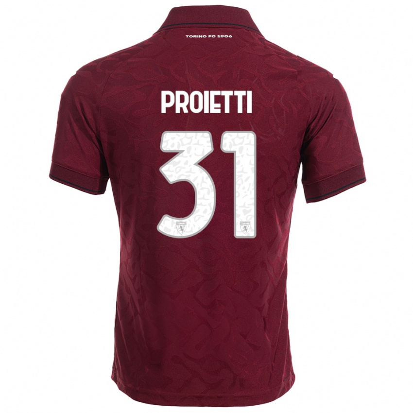 נשים ריקרדו פרואיטי #31 בורגונדי לבן ג'רזי ביתית 2025/26 חולצה קצרה