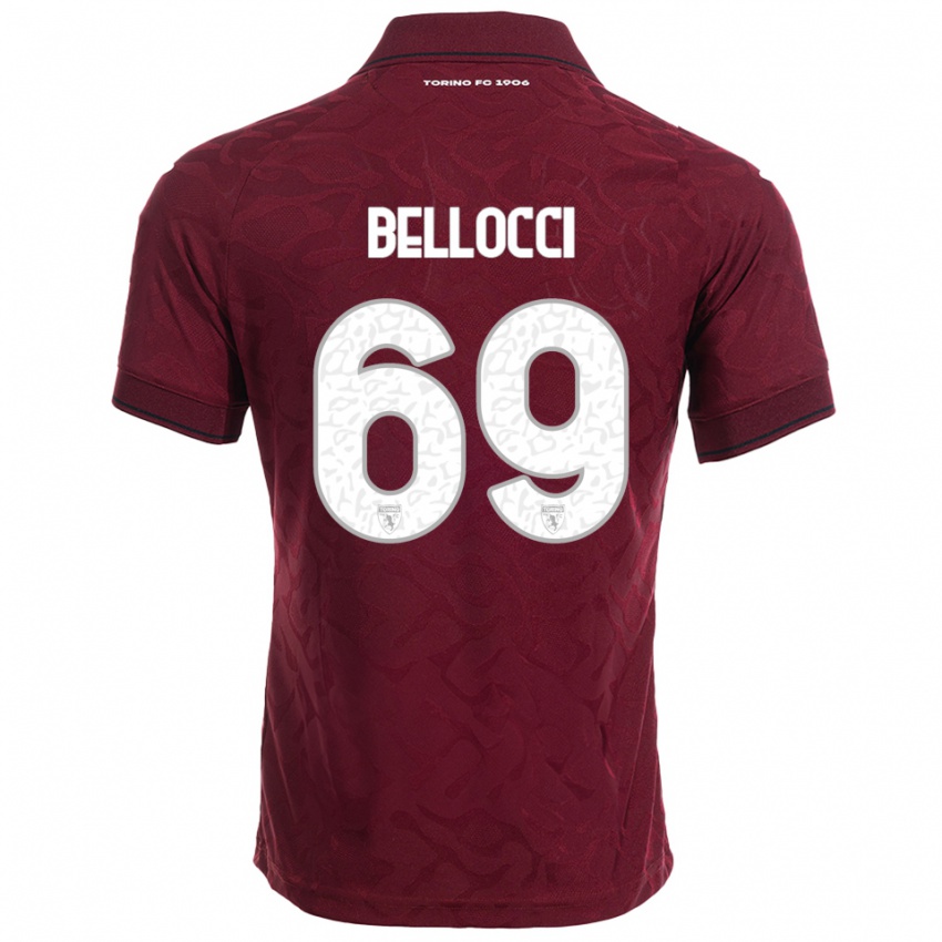 נשים אנדראה בלוצ׳י #69 בורגונדי לבן ג'רזי ביתית 2025/26 חולצה קצרה