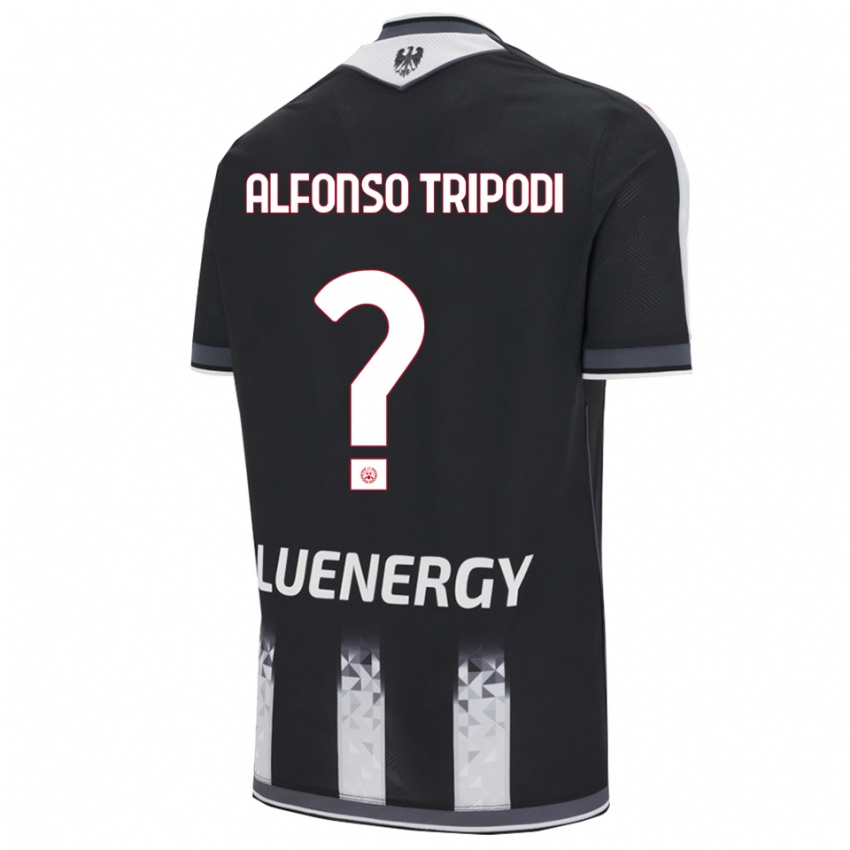 נשים Leonardo Alfonso Tripodi #0 שחור לבן ג'רזי ביתית 2025/26 חולצה קצרה