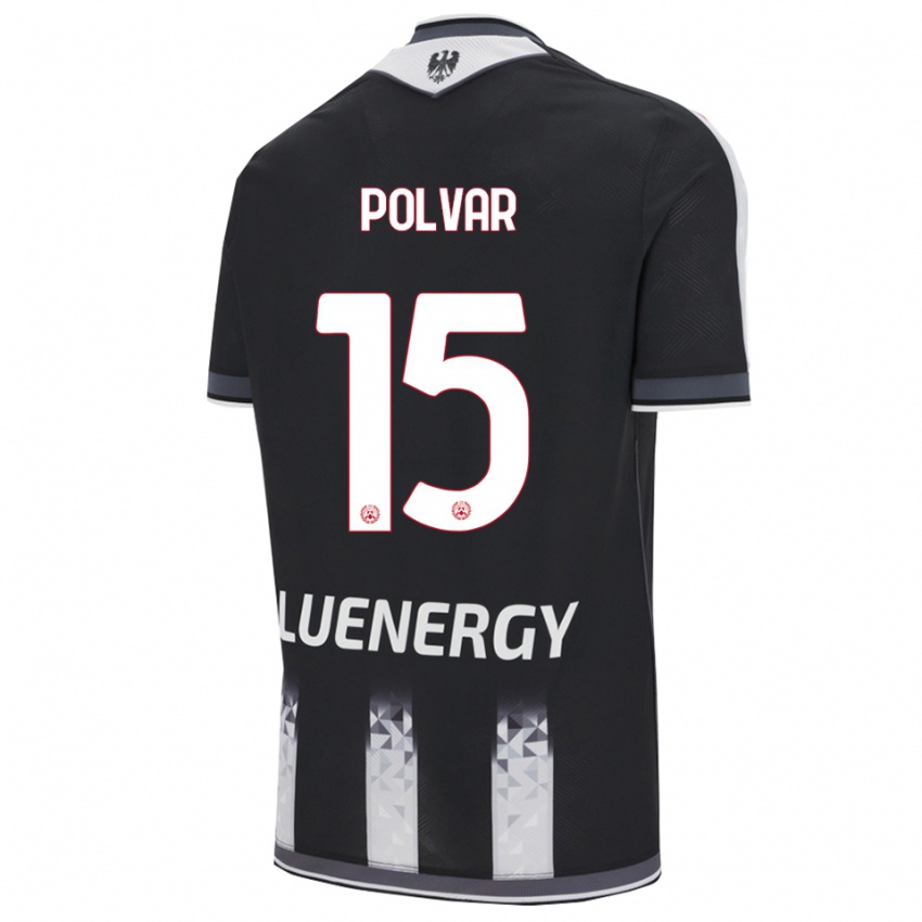 נשים Francesco Polvar #15 שחור לבן ג'רזי ביתית 2025/26 חולצה קצרה