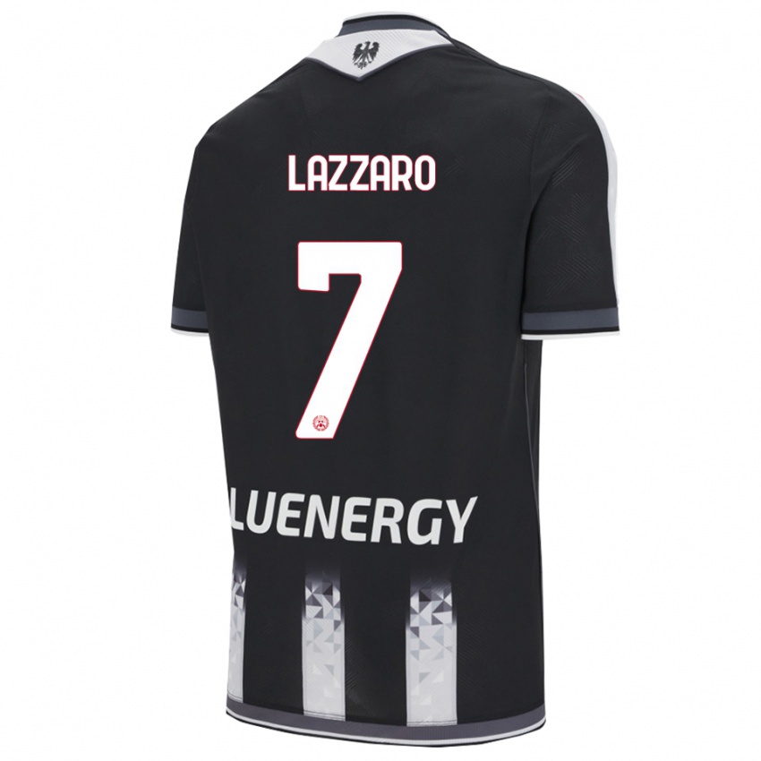 נשים Davide Lazzaro #7 שחור לבן ג'רזי ביתית 2025/26 חולצה קצרה
