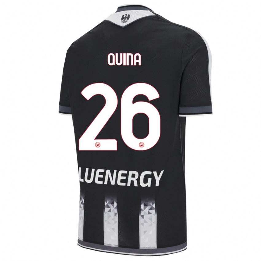 נשים דומינגוס קינה #26 שחור לבן ג'רזי ביתית 2025/26 חולצה קצרה