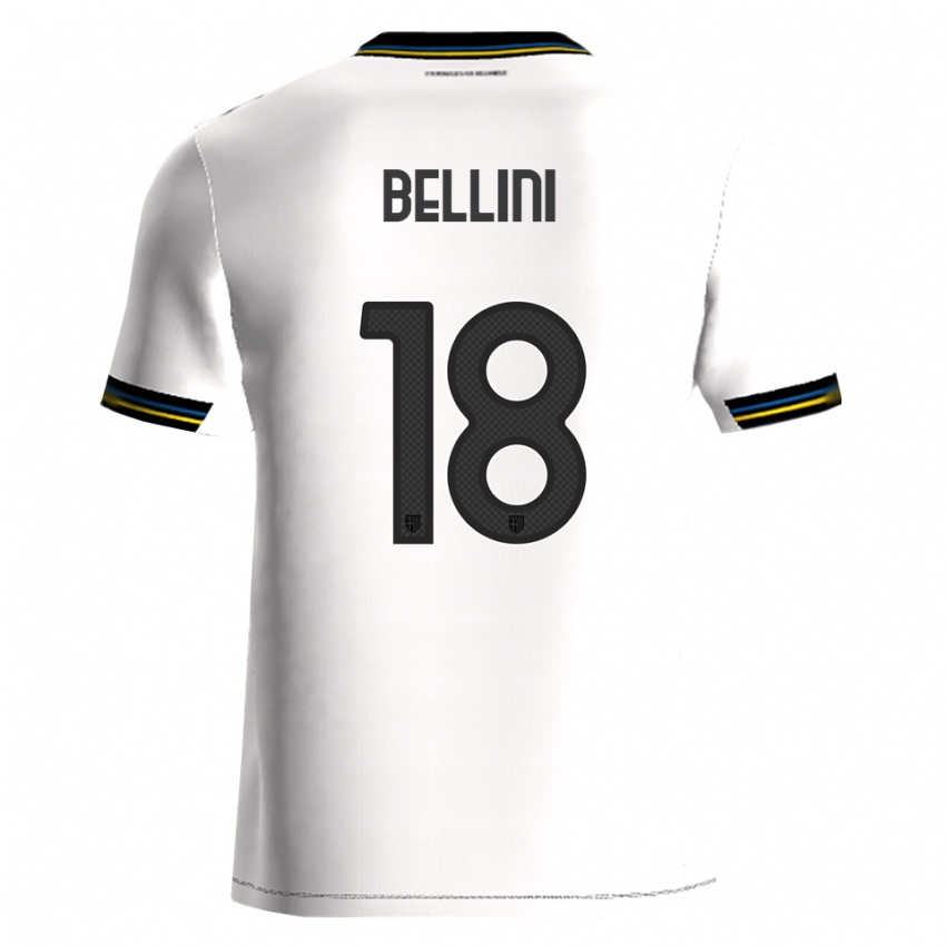 נשים Gabriele Bellini #18 לבן שחור ג'רזי ביתית 2025/26 חולצה קצרה