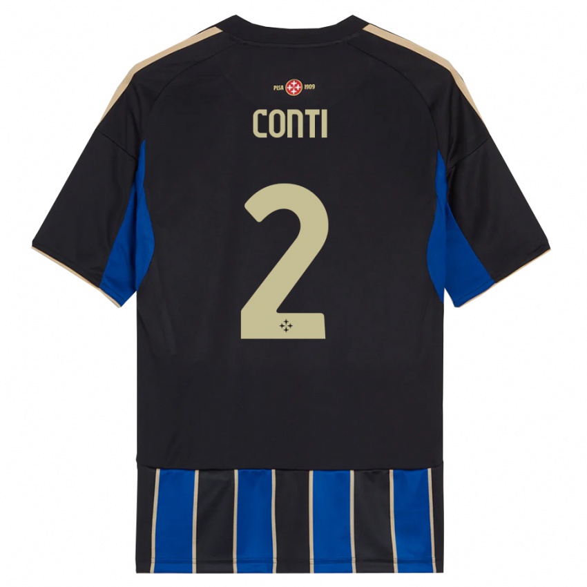 נשים Niccolò Conti #2 שחור כחול ג'רזי ביתית 2025/26 חולצה קצרה