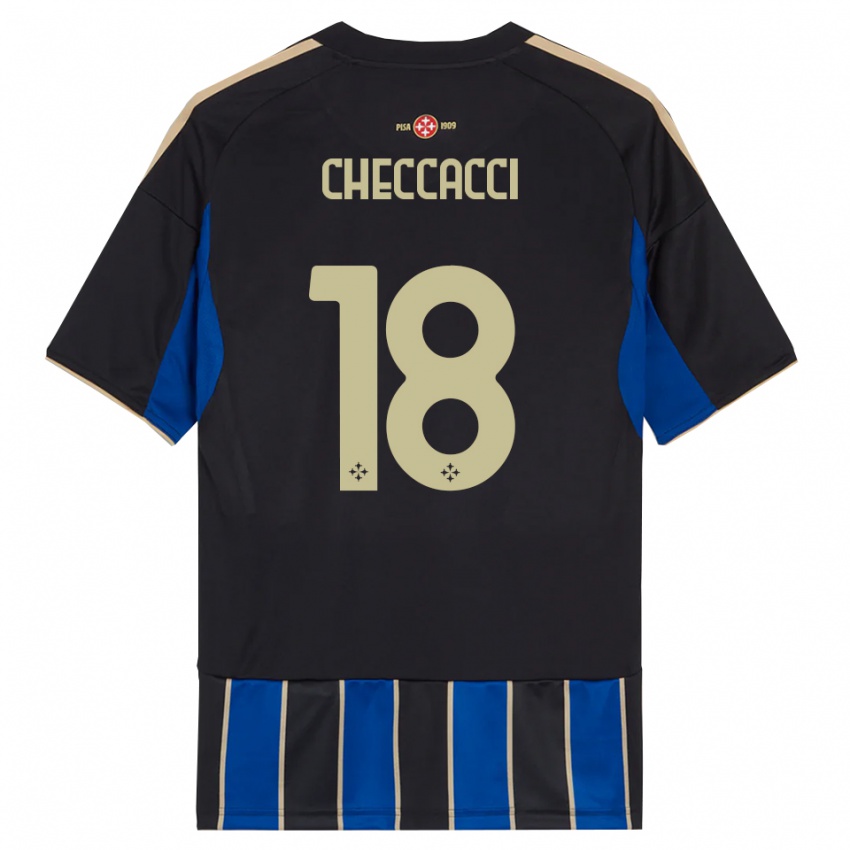 נשים Filippo Checcacci #18 שחור כחול ג'רזי ביתית 2025/26 חולצה קצרה