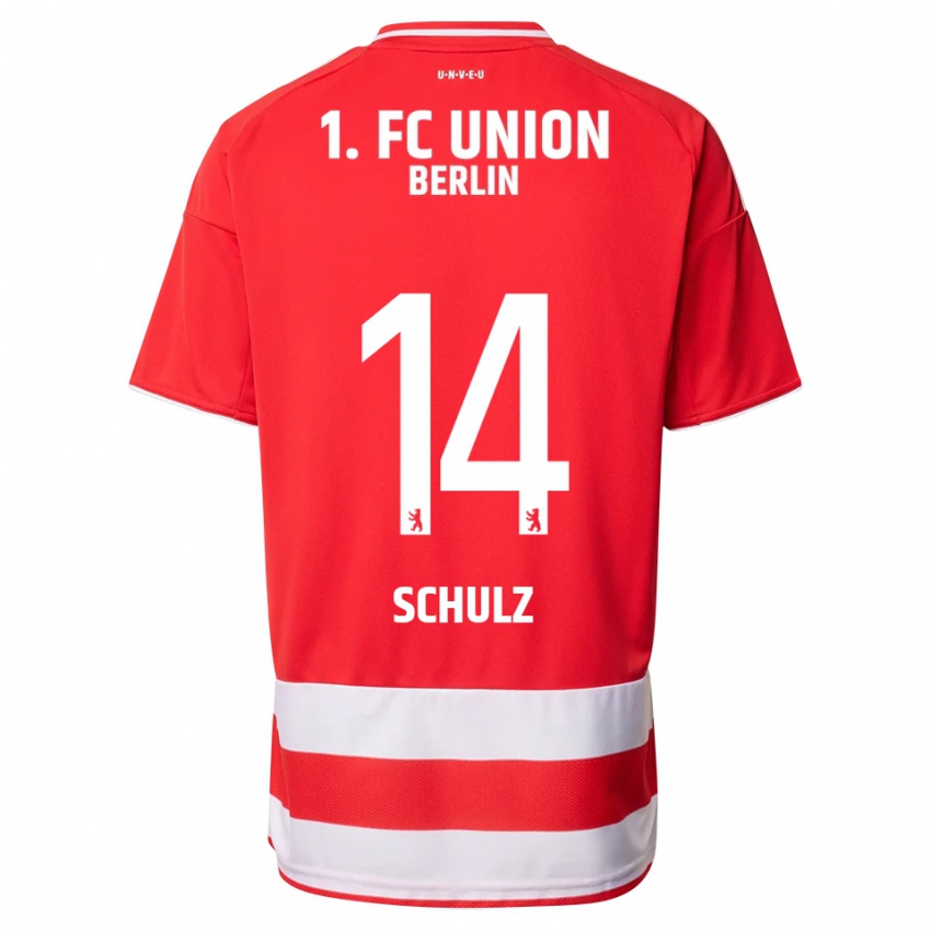 נשים Ginger Schulz #14 אדום לבן ג'רזי ביתית 2025/26 חולצה קצרה