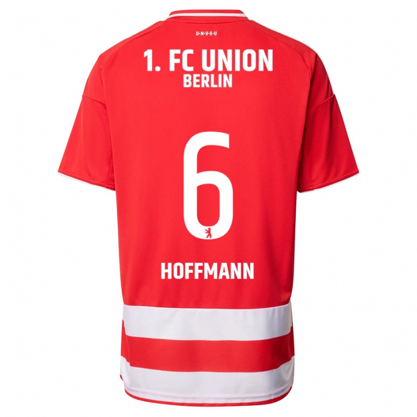 נשים Finn Hoffmann #6 אדום לבן ג'רזי ביתית 2025/26 חולצה קצרה