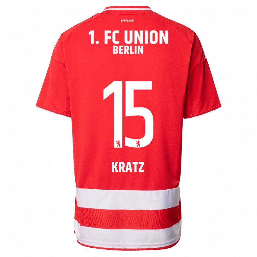 נשים Hannah Kratz #15 אדום לבן ג'רזי ביתית 2025/26 חולצה קצרה