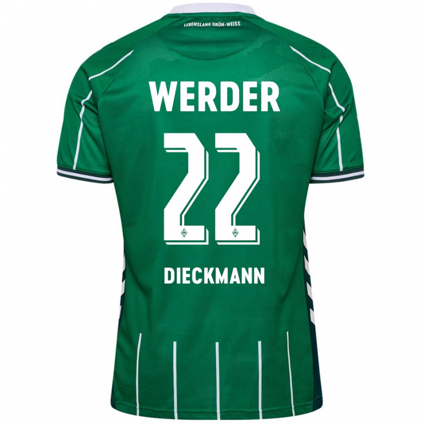 נשים ריקה דיקמן #22 ירוק לבן ג'רזי ביתית 2025/26 חולצה קצרה