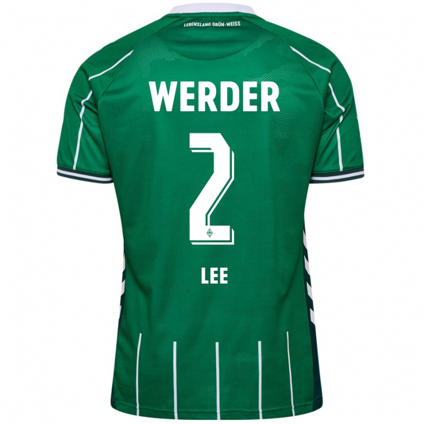 נשים Gun-Woo Lee #2 ירוק לבן ג'רזי ביתית 2025/26 חולצה קצרה