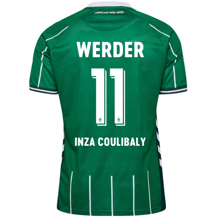 נשים Ben Inza Coulibaly #11 ירוק לבן ג'רזי ביתית 2025/26 חולצה קצרה