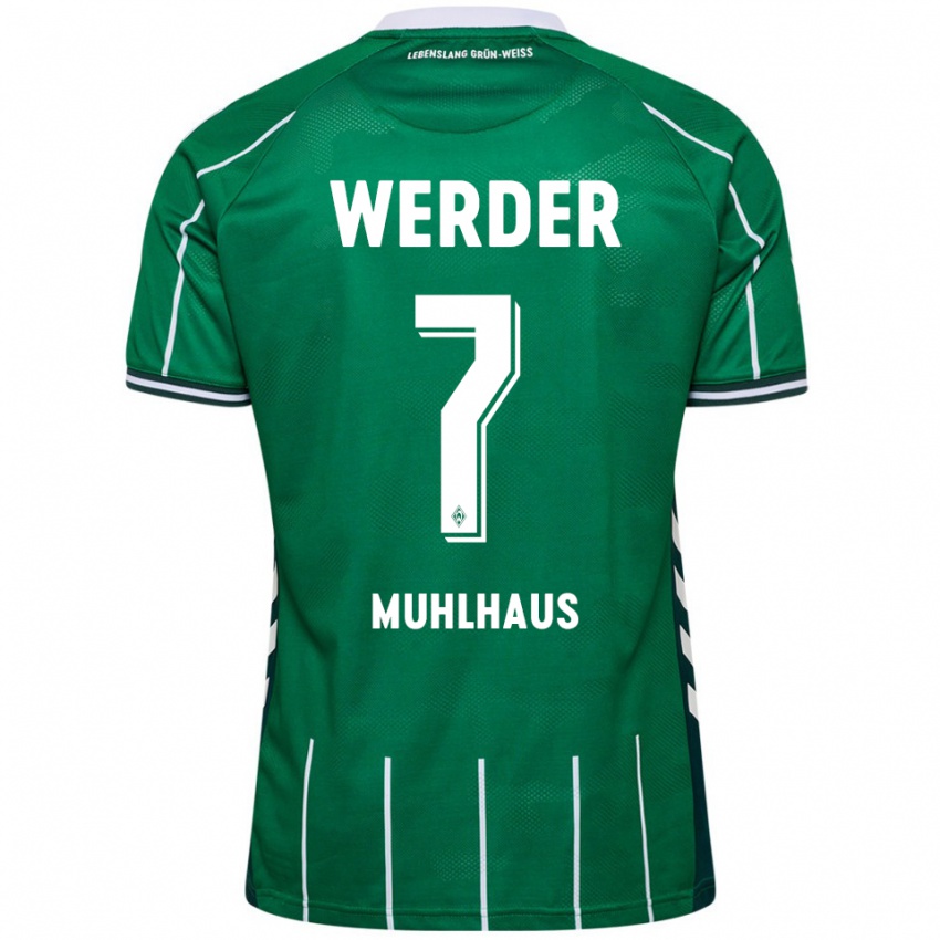 נשים Larissa Mühlhaus #7 ירוק לבן ג'רזי ביתית 2025/26 חולצה קצרה