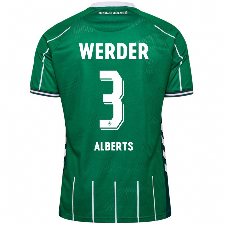 נשים כריסטופר אלברטס #3 ירוק לבן ג'רזי ביתית 2025/26 חולצה קצרה