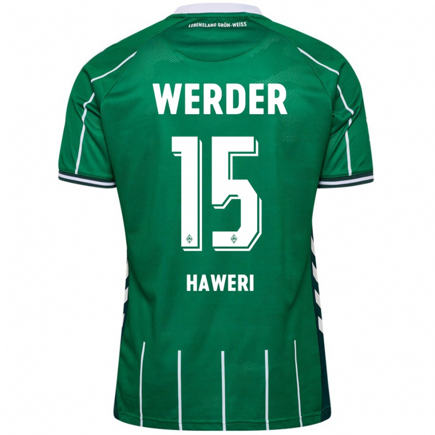 נשים Adrian Haweri #15 ירוק לבן ג'רזי ביתית 2025/26 חולצה קצרה