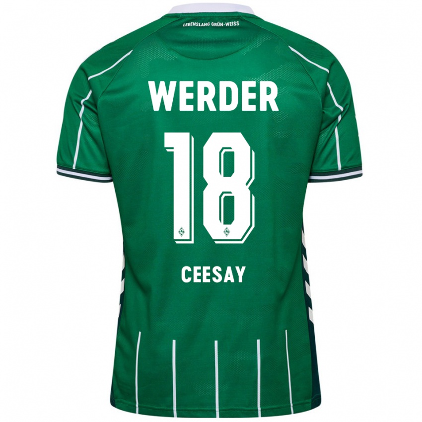 נשים Ablie Ceesay #18 ירוק לבן ג'רזי ביתית 2025/26 חולצה קצרה