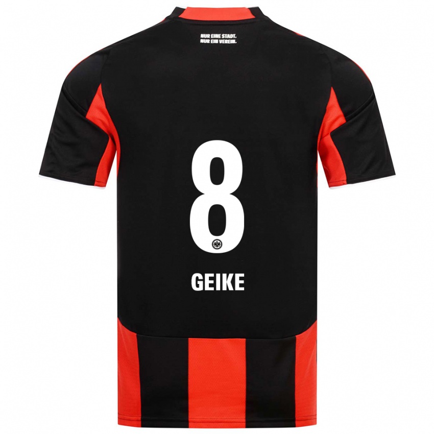 נשים יונה גייקה #8 שחור אדום ג'רזי ביתית 2025/26 חולצה קצרה