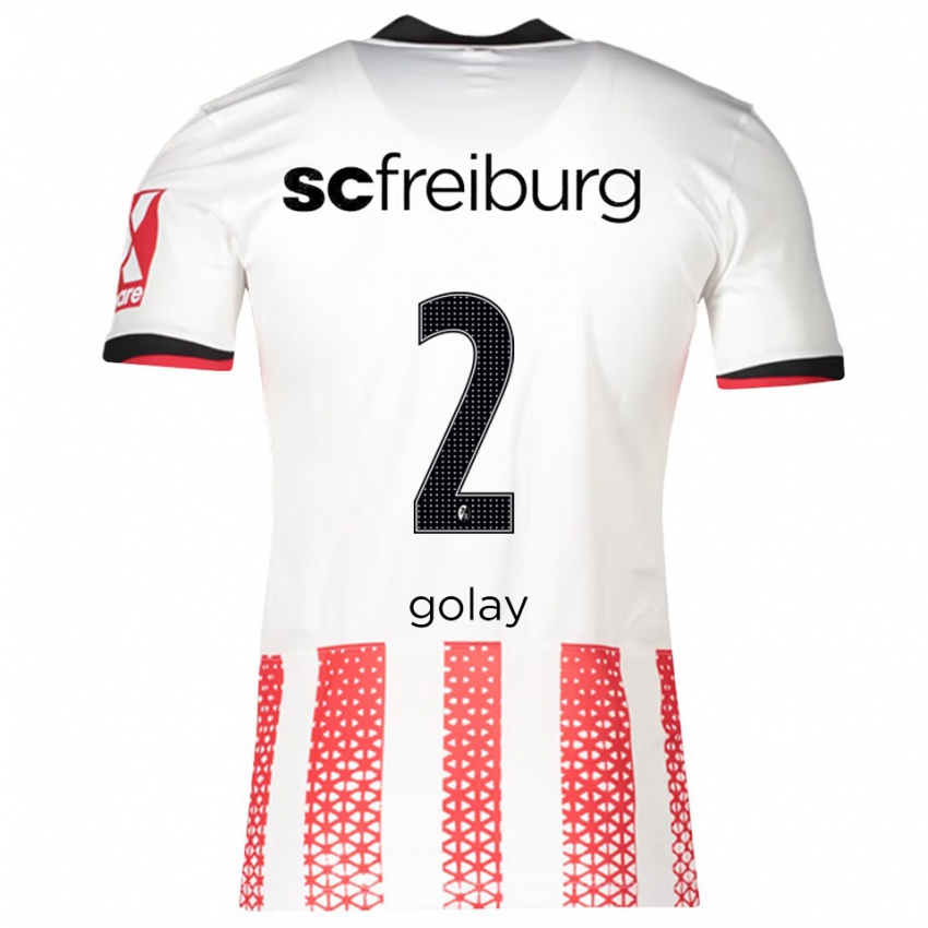 נשים Jonas Golay #2 לבן אדום ג'רזי ביתית 2025/26 חולצה קצרה
