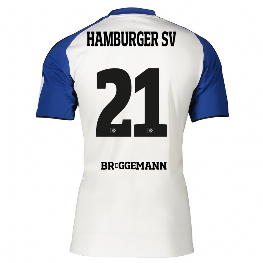 נשים William Brüggemann #21 לבן כחול ג'רזי ביתית 2025/26 חולצה קצרה