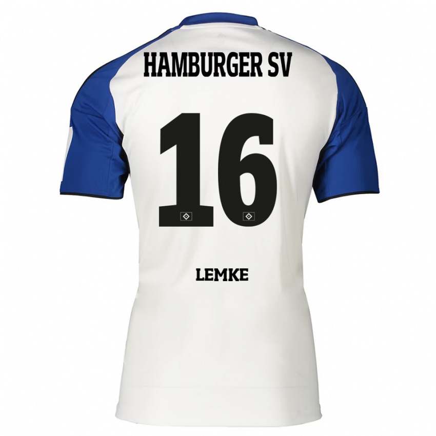 נשים Louis Lemke #16 לבן כחול ג'רזי ביתית 2025/26 חולצה קצרה